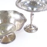 An American sterling silver lobed fruit bowl, maker's marks CW, diameter 20cm, 5.7oz, together
