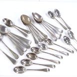 Various silver teaspoons and coffee spoons, including Georgian, 11.9oz total