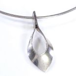 A Swedish sterling silver pendant collar neck torque, possibly by Trolle-Lindgren (UTL), hallmarks