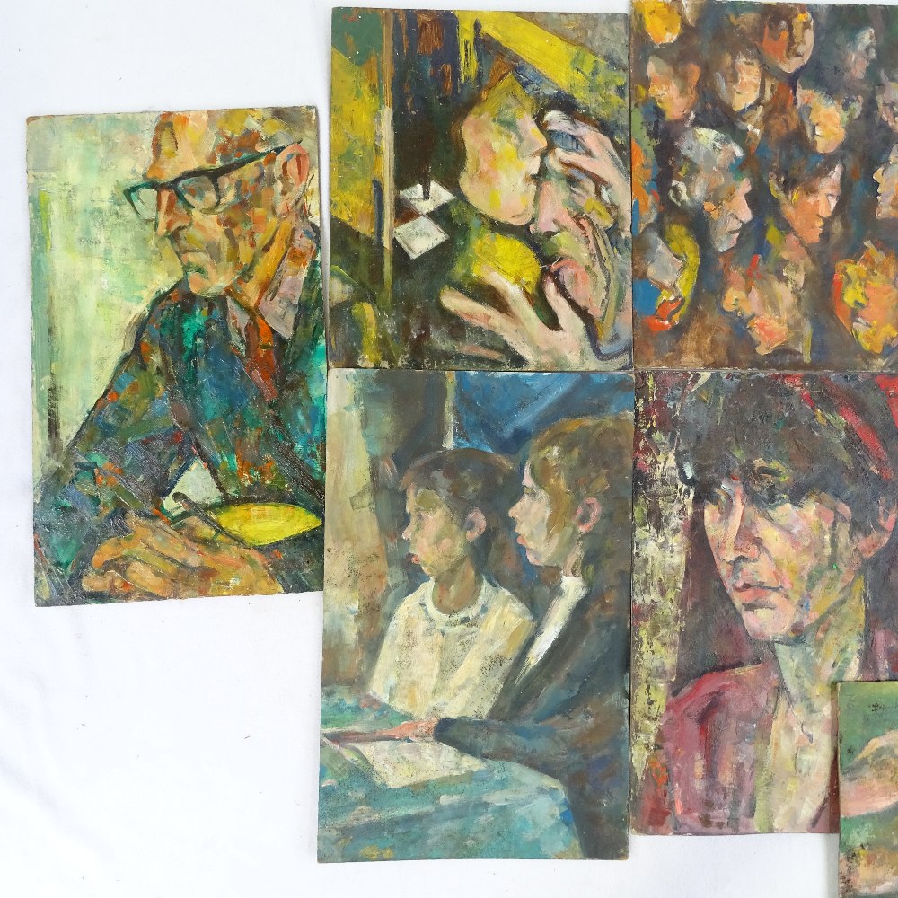 James McLernon (Irish 1935 - 2012), a group of oil paintings, mainly portrait studies, largest 15" x - Image 2 of 4