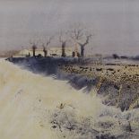 Colin Kent, 2 watercolours, Kent landscapes, largest 10.5" x 18", framed (2)