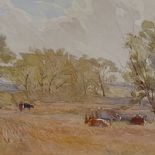 James Simpson Alderson (1856 - 1948), watercolour, cattle in landscape, signed and dated 1890, 9.