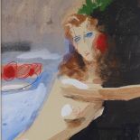 Valentin Khrushch (Russian 1943 - 2005), watercolour gouache, temptation, signed and dated 1990,