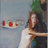 Valentin Khrushch (Russian 1943 - 2005), watercolour gouache, temptation, signed and dated 1990,