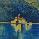Miodrag Vukovic, oil on board, Adriatic coast, 24" x 30", framed