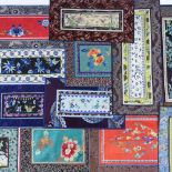 A group of Japanese silk embroidered fabric panels (20)