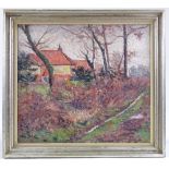 Attributed to James Brown (1863 - 1943), oil on canvas, impressionist rural scene, inscribed