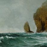 Harry Musgrave, oil on canvas, the coast of Cornwall, signed, exhibited at The Royal Academy in