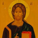 Greek/Russian icon on wood panel, 13" x 9"