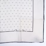 Christian Dior, Vintage white/navy CD logo silk scarf, 66cm x 66cm