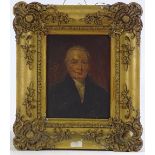 19th century oil on board, portrait of a gentleman, unsigned, 10" x 8", framed