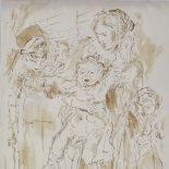 Attributed to Eric Hebborn (1934 - 1996), sepia ink and wash on watermarked paper, copy of