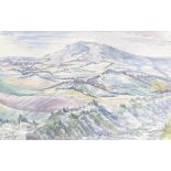 Phyllis Johnston, 2 watercolours, Sussex landscape and St Ives, 14" x 20", mounted (2)