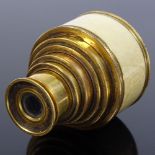 A Victorian gilt-brass and ivory 6-section monocular, by Dollond of London, diameter 5cm