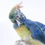A Karl Ens porcelain parrot, height 22cm