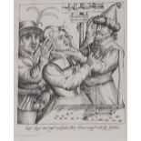 H Weydmans, engraving, the doctors, plate size 6.5" x 5.5", and H Swanevelt, etching, landscape,