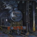 Dave Parmenter, oil on board, steam train, signed, 17.5" x 22", framed