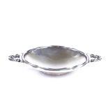A Georg Jensen Danish sterling silver 2-handled pin tray, of stylised form, model no. 741,