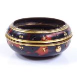 An 18th century tortoiseshell and gold plated pique inlaid pair watch case, overall diameter 50mm,