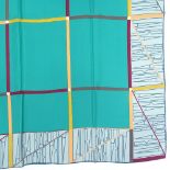 Laura Biagiotti Italy, new abstract print silk scarf, in original box, 85cm square