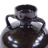 A Chinese dark brown treacle glaze 2-handled jar, height 16cm