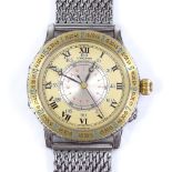 LONGINES - a Charles Lindbergh Hour Angle wristwatch, stainless steel case with gold bezel and