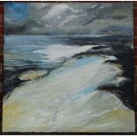 Clive Fredriksson, oil on canvas, seascape, 39" x 39", unframed