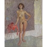 Anthony Baynes (1921 - 2003), oil on canvas, nude life study, 17.5" x 14", framed