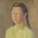 William Townsend, oil on canvas, portrait of Louise Kellett 1959, signed, 24" x 20", framed