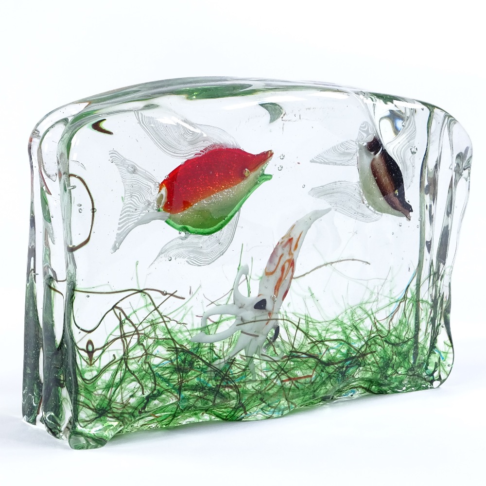 A Murano Studio glass aquarium sculpture, length 21cm, height 15cm - Image 2 of 4