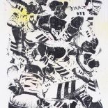 A stencil artwork on canvas, "everyone is a superstar" from the 2004 Adidas Canadian Street Art