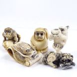 A group of Japanese Meiji Period ivory netsuke (5)