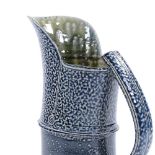 Walter Keeler (British born 1942), large blue salt glaze jug, height 25.5cm