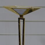 An Art Deco style Italian uplighter, gilt metal body on aluminium base, height 185cm