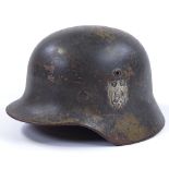 A German Second War Period tin helmet