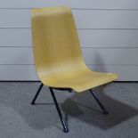 A Vitra Jean Prouve Antony chair, bent ply seat on steel frame, maker's label to underside