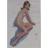 Harry John Pearson RBA (1872 - 1933), oil on paper, female nude, 14.5" x 10"