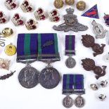 A pair of Army General Service medals awarded to Major Denis W D Steward, Royal Regiment of