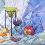 Marian Magurudumova, 3 watercolours, still lives, signed, 15" x 18", mounted (3)