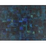 Peter Cloug, oil on board, abstract, signed, 20" x 15.5", provenance; the Drian Gallery