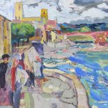 Mid-20th century oil on board, Pont D'Avignon, unsigned, 16" x 24", unframed