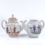 2 18th century Chinese ceramic teapots (one missing lid)