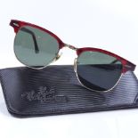 A pair of Ray Ban 1980s tortoiseshell/gold framed sunglasses, cased