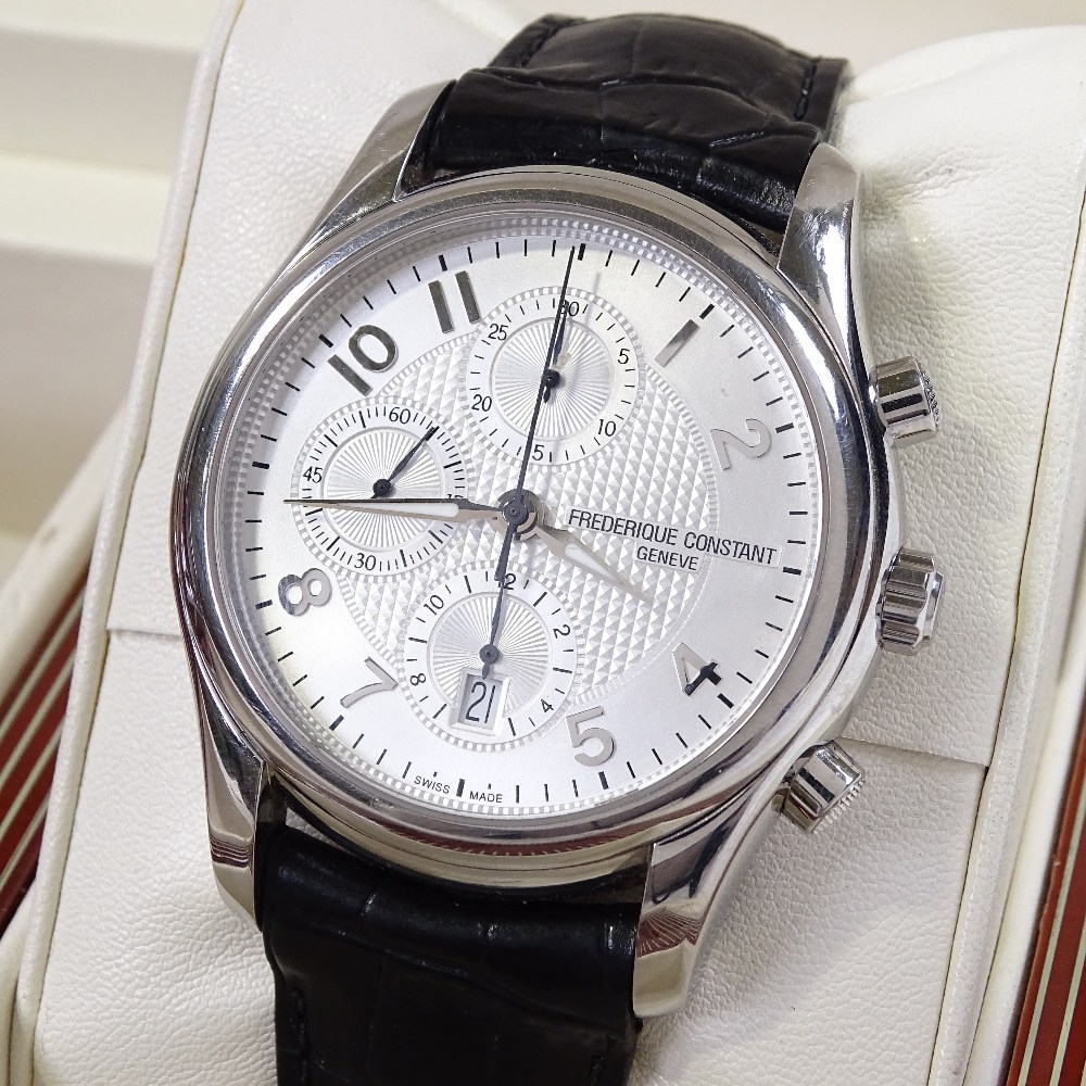 FREDERIQUE CONSTANT - a Runabout Chronograph automatic wristwatch, stainless steel case with - Image 5 of 5