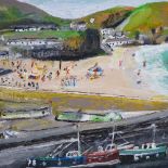 Roy Davey, oil on canvas, Portwreath Cornwall, signed with monogram, 12" x 16", framed