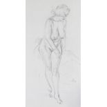 Robert Sargent Austin, 2 pencil drawings, nude life studies, 18" x 9", mounted