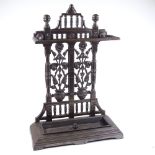 A Victorian polished cast-iron stick stand