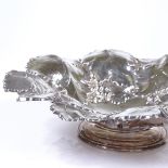 A large Irish silver fruit bowl, with relief embossed grapevine decoration, by Royal Irish Silver
