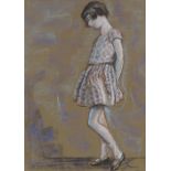 Harry John Pearson RBA (1872 - 1933), charcoal/chalk, portrait of a girl, 14" x 10", framed