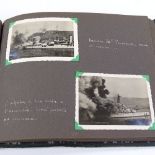 An album of Second War Period military photographs depicting the sinking of the French Fleet